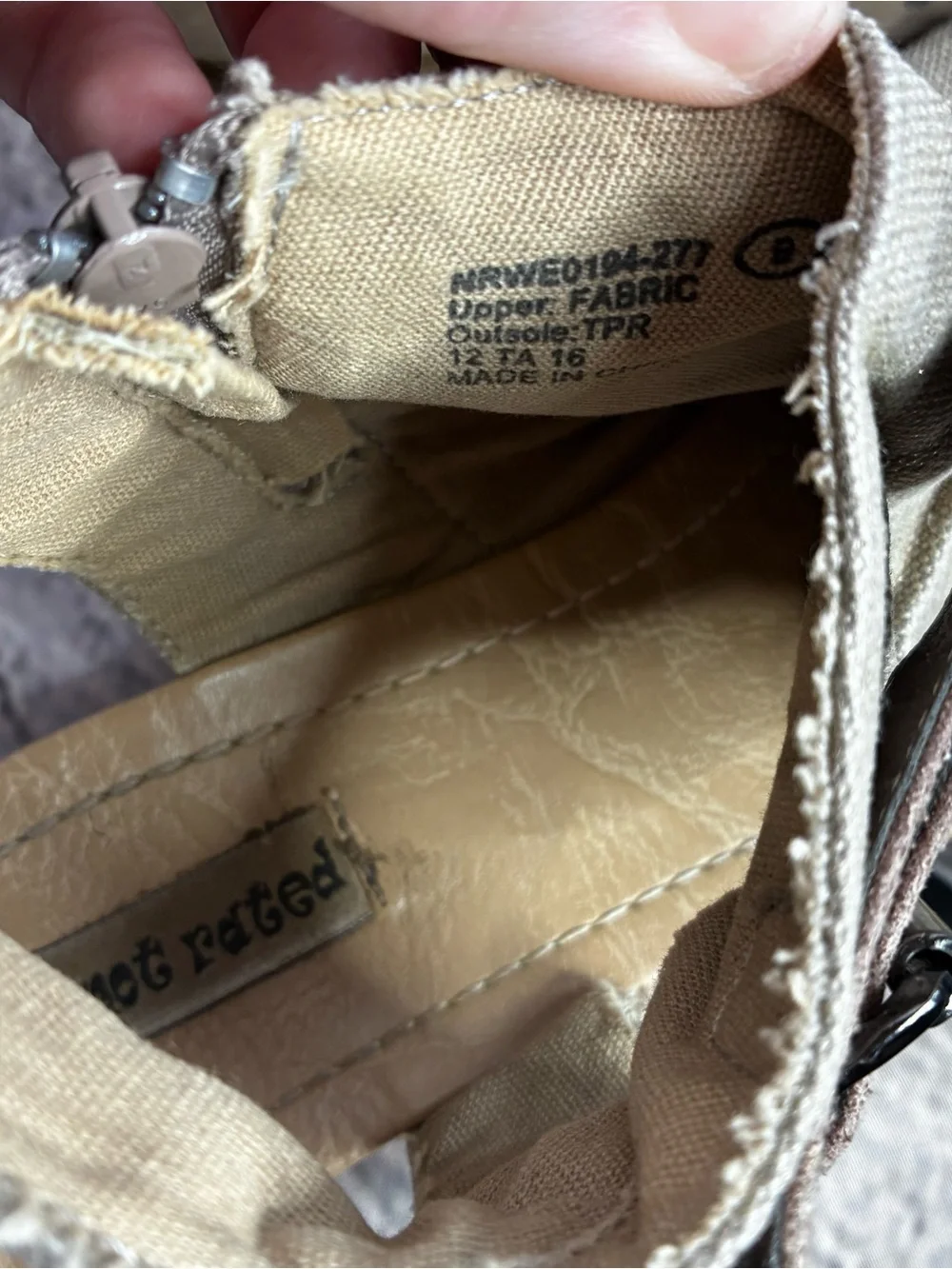 5/$20 Not Rated Women’s SoCal Boho Side Zip Canvas Gladiator Rancher Sandal Sz 9